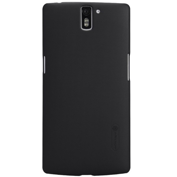 „Nillkin“ Frosted Shield dėklas - juodas + apsauginė ekrano plėvelė (OnePlus One)