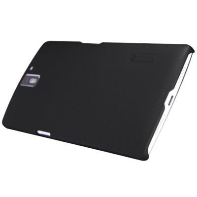 OnePlus One Nillkin Frosted Shield juodas plastikinis dėklas + apsauginė ekrano plėvelė / Priedai.lt
