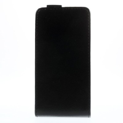 Huawei Ascend G6 4G LTE klasisks ādas vertikāli atvēramais melns maciņš / Vacins.lv