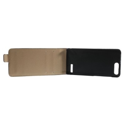 Huawei Ascend G6 4G LTE klasisks ādas vertikāli atvēramais melns maciņš / Vacins.lv