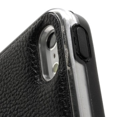 „Kingpad“ juodas odinis TPU Apple iPhone SE (5, 5s) dėklas (nugarėlė, dėkliukas) / Priedai.lt