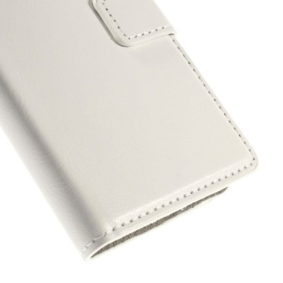 Microsoft Lumia 435 atvēramais balts ādas maciņš / Vacins.lv