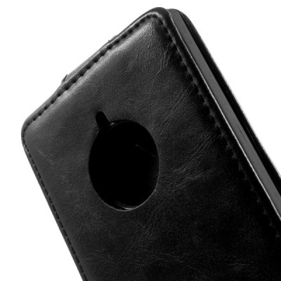 Nokia Lumia 830 klasisks ādas melns maciņš - futrālis (vertikāli atvēramais) / Vacins.lv