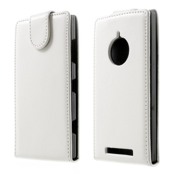 Klasisks vertikāli atvēramais maciņš - balts (Lumia 830)