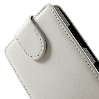 Nokia Lumia 830 klasisks ādas balts maciņš - futrālis (vertikāli atvēramais) / Vacins.lv