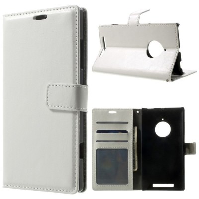 Nokia Lumia 830 atvēramais balts ādas maciņš (maks) / Vacins.lv