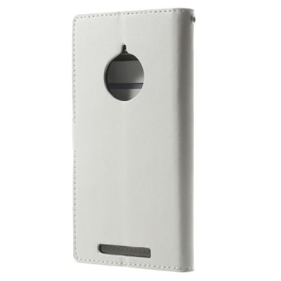 Nokia Lumia 830 atvēramais balts ādas maciņš (maks) / Vacins.lv