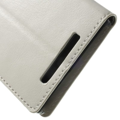 Nokia Lumia 830 atvēramais balts ādas maciņš (maks) / Vacins.lv