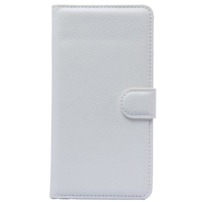Samsung Galaxy A7 atverčiamas baltas odinis Litchi dėklas - piniginė / Priedai.lt