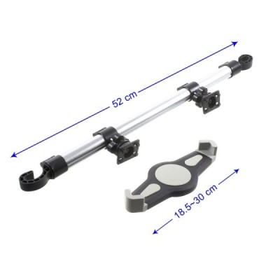 Automobilinis planšetės laikiklis (centrinis) tvirtinamas prie (tarp) galvos atlošų / Priedai.lt
