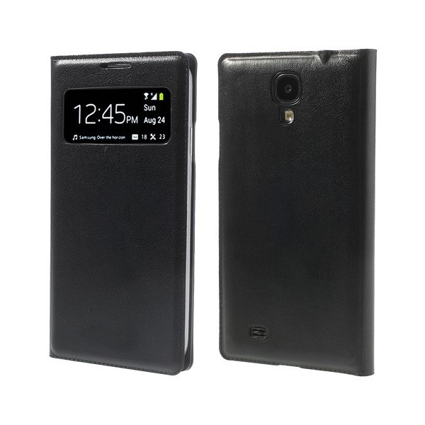 „Smart Window“ atverčiamas odinis dėklas - juodas (Galaxy S4)