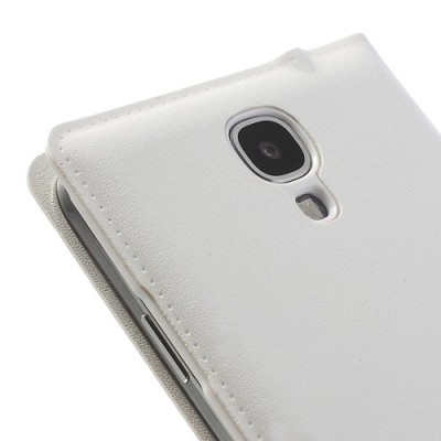 Samsung Galaxy S4 baltas odinis atverčiamas „Smart Window“ dėklas su langeliu / Priedai.lt
