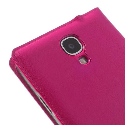 Samsung Galaxy S4 rožinis odinis atverčiamas „Smart Window“ dėklas su langeliu / Priedai.lt