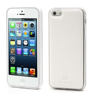 „Kingpad“ baltas odinis TPU Apple iPhone SE (5, 5s) dėklas (nugarėlė, dėkliukas) / Priedai.lt