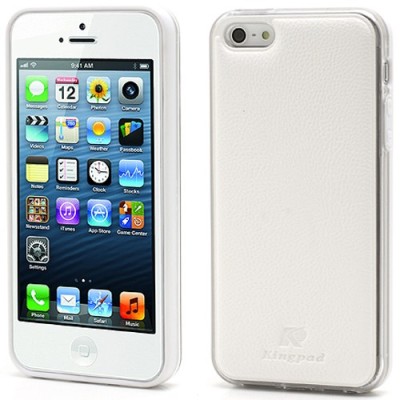 „Kingpad“ baltas odinis TPU Apple iPhone SE (5, 5s) dėklas (nugarėlė, dėkliukas) / Priedai.lt