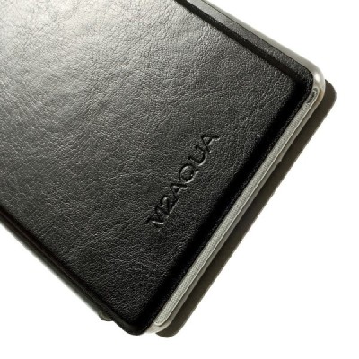 Sony Xperia M2 Aqua atverčiamas juodas odinis dėklas / Priedai.lt