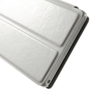 Sony Xperia M2 Aqua atvērams balts ādas maciņš / Vacins.lv