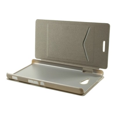 Sony Xperia M2 Aqua atvērams balts ādas maciņš / Vacins.lv