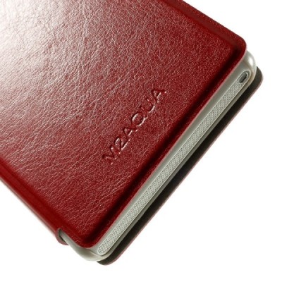 Sony Xperia M2 Aqua atverčiamas raudonas odinis dėklas / Priedai.lt