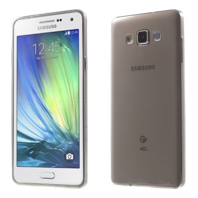 Samsung Galaxy A7 skaidrus (permatomas) kieto silikono TPU ploniausias pasaulyje pilkas dėklas / Priedai.lt