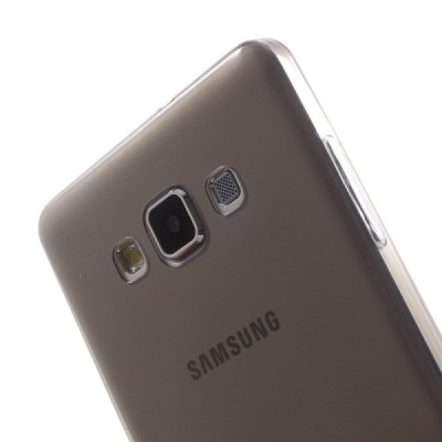 Samsung Galaxy A7 dzidrs (caurspīdīgs) cieta silikona TPU pasaulē planākais pelēks apvalks / Vacins.lv