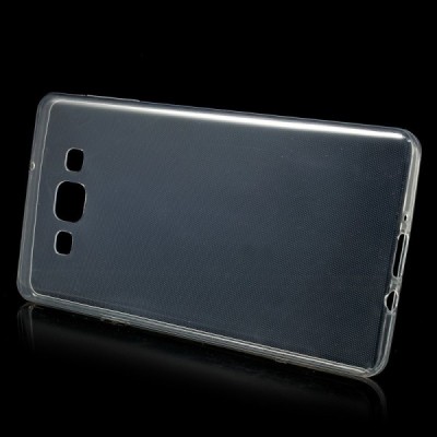 Samsung Galaxy A7 skaidrus (permatomas) kieto silikono TPU ploniausias pasaulyje dėklas / Priedai.lt