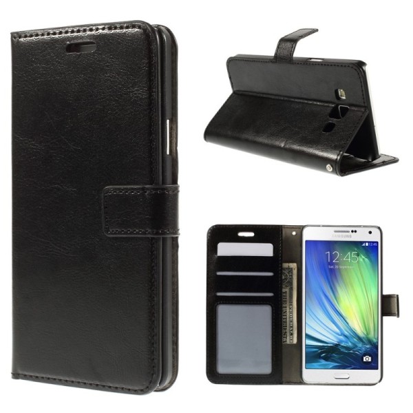 Atvēramais maciņš - melns (Galaxy A7 2015)