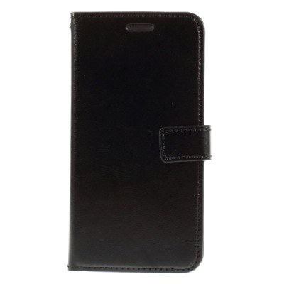 Samsung Galaxy A7 atvēramais melns ādas maciņš (maks) / Vacins.lv