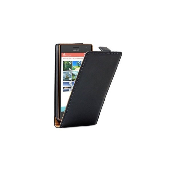 Klasisks atvēramais maciņš - melns (Lumia 730 / 735)