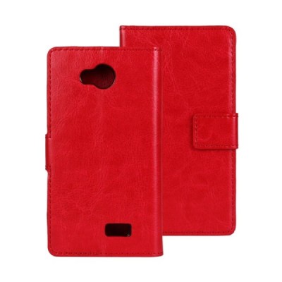 LG F60 (D390n) atvēramais sarkans ādas maciņš (maks) / Vacins.lv