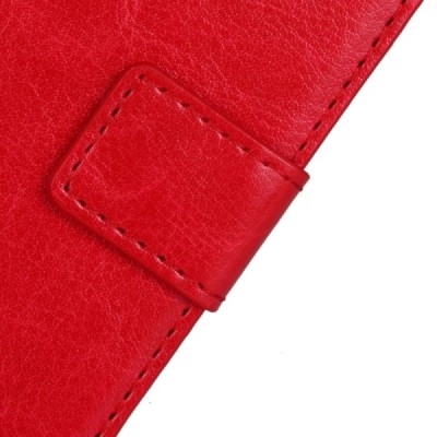 LG F60 (D390n) atverčiamas raudonas odinis dėklas - piniginė / Priedai.lt