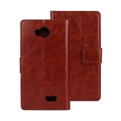 LG F60 (D390n) atvēramais brūns ādas maciņš (maks) / Vacins.lv