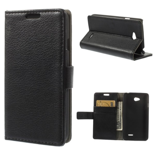 „Litchi“ atvēramais maciņš - melns (L65)