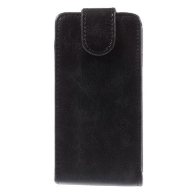 LG L65 klasikinis vertikaliai atverčiamas juodas odinis dėklas / Priedai.lt