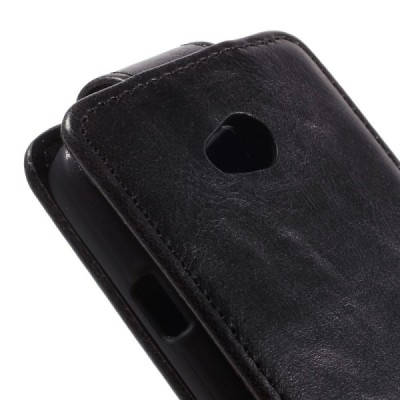 LG L65 klasikinis vertikaliai atverčiamas juodas odinis dėklas / Priedai.lt