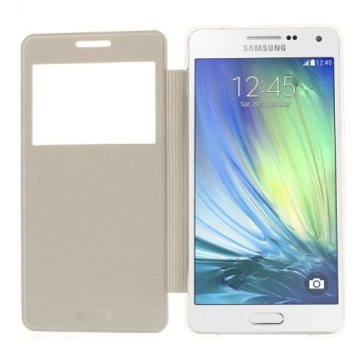 Samsung Galaxy A5 view window atverčiamas baltas dėklas / Priedai.lt