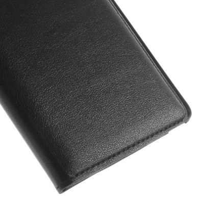 Samsung Galaxy Note Edge juodas odinis atverčiamas Smart Wallet dėklas - piniginė / Priedai.lt