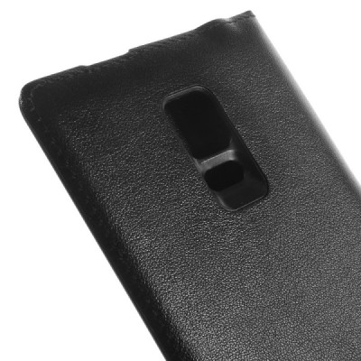 Samsung Galaxy Note Edge juodas odinis atverčiamas Smart Wallet dėklas - piniginė / Priedai.lt