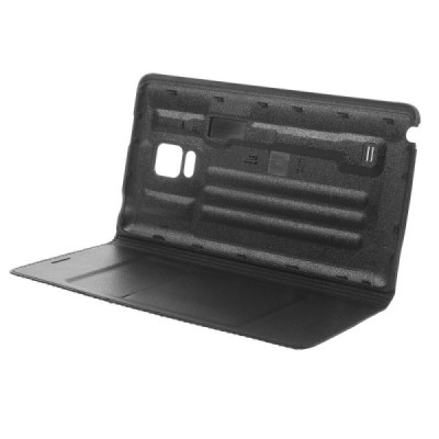 Samsung Galaxy Note Edge juodas odinis atverčiamas Smart Wallet dėklas - piniginė / Priedai.lt