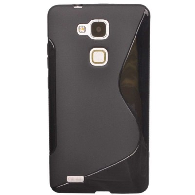 Huawei Ascend Mate 7 cieta silikona (TPU) melns apvalks / vacins.lv