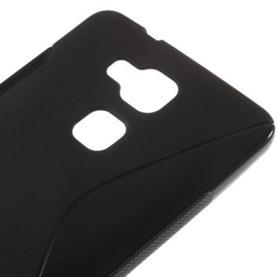 Huawei Ascend Mate 7 cieta silikona (TPU) melns apvalks / vacins.lv