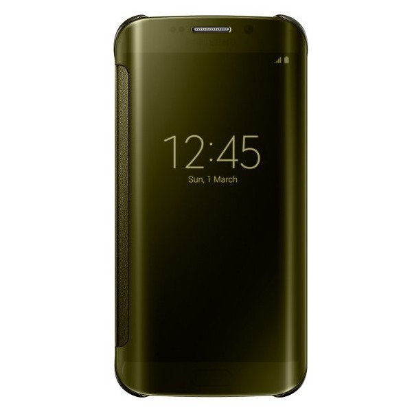 „Samsung“ Clear View Cover atvērams maciņš - zelta (Galaxy S6 Edge)