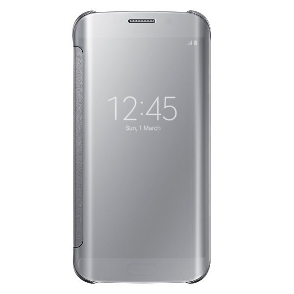 „Samsung“ Clear View Cover atvērams maciņš - sudrabs (Galaxy S6 Edge)