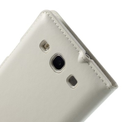 Samsung Galaxy S3 baltas odinis atverčiamas „Smart Window“ dėklas su langeliu / Priedai.lt