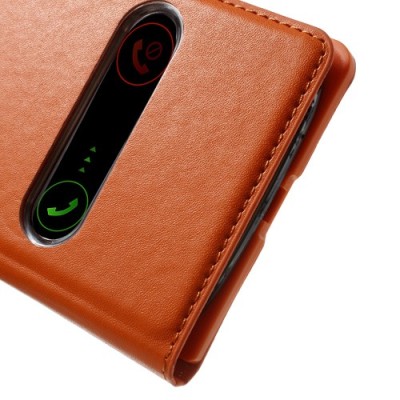 Samsung Galaxy S3 view window atverčiamas oranžinis dėklas / Priedai.lt