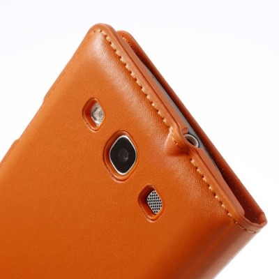 Samsung Galaxy S3 view window atverčiamas oranžinis dėklas / Priedai.lt