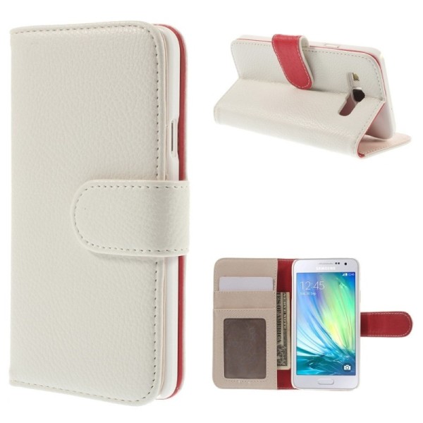 „Litchi“ atverčiamas dėklas - baltas (Galaxy A3 2015)