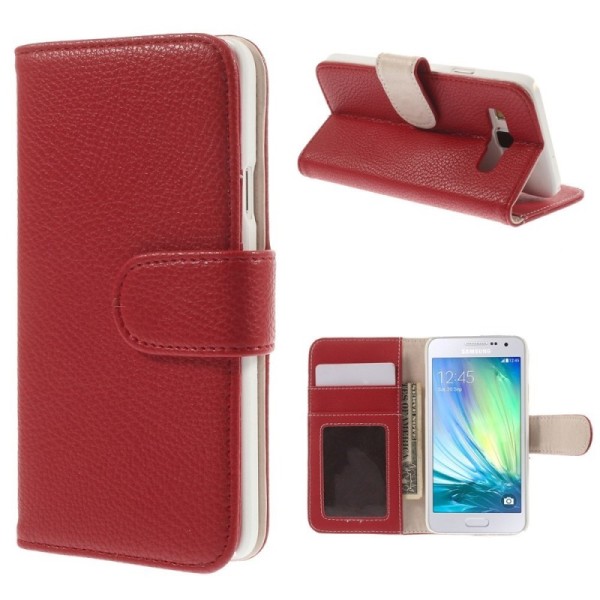 „Litchi“ atverčiamas dėklas - raudonas (Galaxy A3 2015)