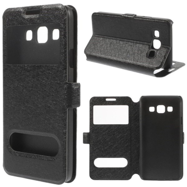 Atverčiamas „View Window“ dėklas - juodas (Galaxy A3 2015)