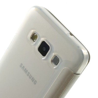 Samsung Galaxy A3 2015 (A300F) view window atverčiamas baltas dėklas / Priedai.lt